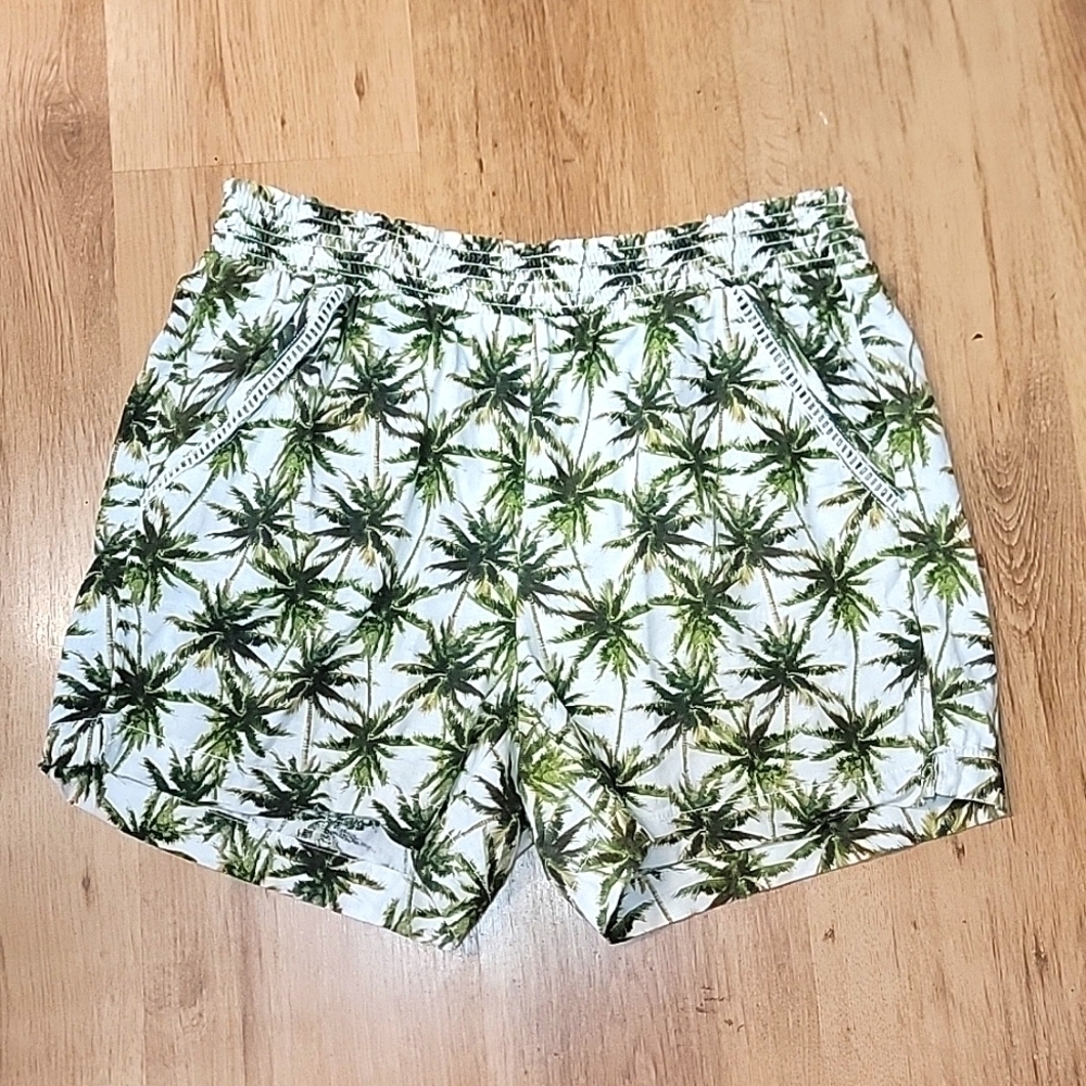Palm Tree Cotton Shorts